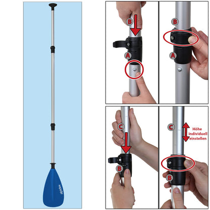 ALPIDEX 2 in 1 Paddle SUP Kayak Adjustable Lightweight Double Paddle Telescopic Paddle 160-207cm Aluminum Stand Up Paddle Board Kayaking, Color: light blue