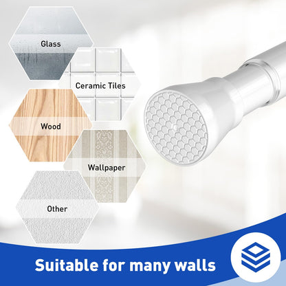 White tension rods, 18 - 28 inches, tension rod, no drilling, small adjustable curtain rod for closet, window, kitchen, door