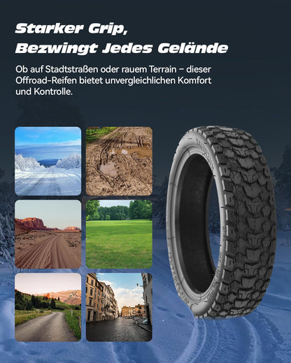 Satgoo E Scooter Tire 8 1/2 x 2, Offroad Terrain Tire + Thickened Inner Tube - Superior Grip, Comfortable - Various Complex Roads, 50/75-6,1-8,5 inch Tire for Xiaomi Pro 2/1S/Mi 3 etc.
