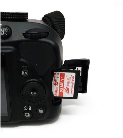BigBuild Technology 256GB UHS-I U3 95MB/s Memory Card for Nikon D3400, D500, D5300, D5500, D5600, D610, D7200, D750, D7500, D850 Camera