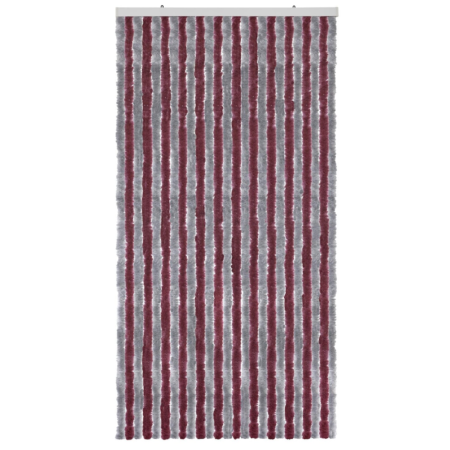 Moritz Chenille Door Curtain 100 x 230 cm Bordeaux Silver Fly Screen Insect Protection for Camping Caravan