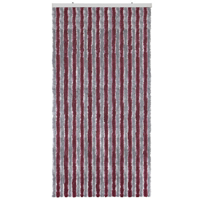 Moritz Chenille Door Curtain 100 x 230 cm Bordeaux Silver Fly Screen Insect Protection for Camping Caravan