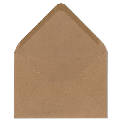 150 x Kraft paper envelopes DIN C5 Brown - 22.5 x 15.7 cm without window 120 g/m² - Vintage envelopes with gummed flap