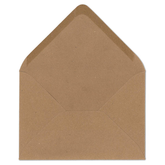 150 x Kraft paper envelopes DIN C5 Brown - 22.5 x 15.7 cm without window 120 g/m² - Vintage envelopes with gummed flap