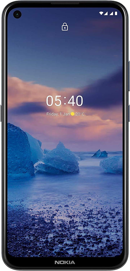 Nokia 5.4 smartphone with 6.39-inch HD+ display, 4GB RAM, 128GB storage, 48MP quad camera, Qualcomm Snapdragon 662, 2-day battery life, Android upgrades, dual SIM - Polar Night