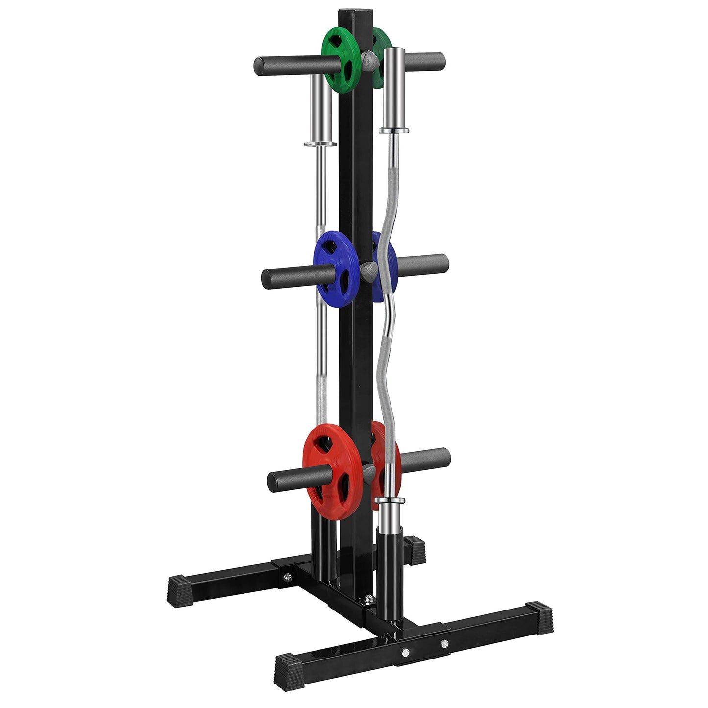 Yaheetech Weight Plate Rack Dumbbell Tree Weight Stand with 6 Bars and 28mm Plate Holders Steel Dumbbell Stand Weight Rack Max. Load Capacity 400 kg Plate Stand