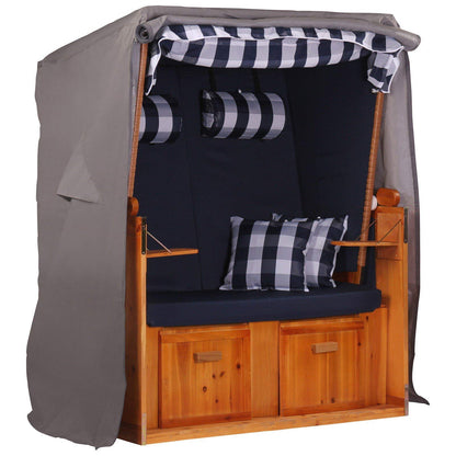 Hanse Beach Chair Cover made of 600D Oxford fabric with extra flexible velcro closure, Premium Beach Chair Cover 120cm wide in gray.