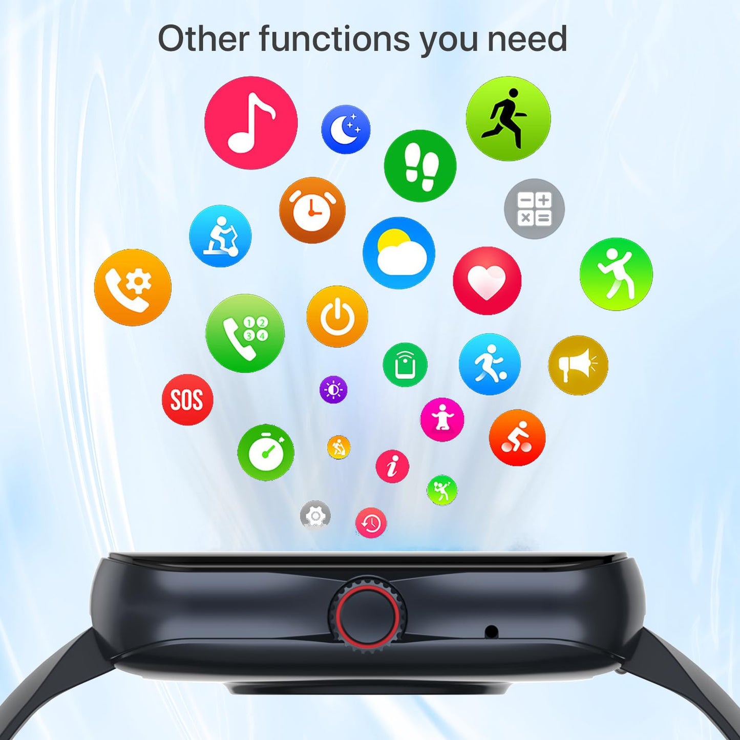 Women's smartwatch, fitness tracker 1.83 Full Touchscreen fitness watch for women, 37 sports modes activity tracker, pedometer, heart rate monitor, men's smartwatch with phone function for Android iOS.