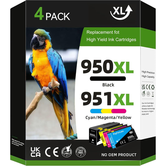 950XL 951XL Multipack Printer Cartridges Compatible for HP 950 XL/951XL Multipack Cartridges Officejet Pro 8600 8610 8100 8615 8616 8620 8625 8630 8640 8660 251dw 276dw 4 Pack