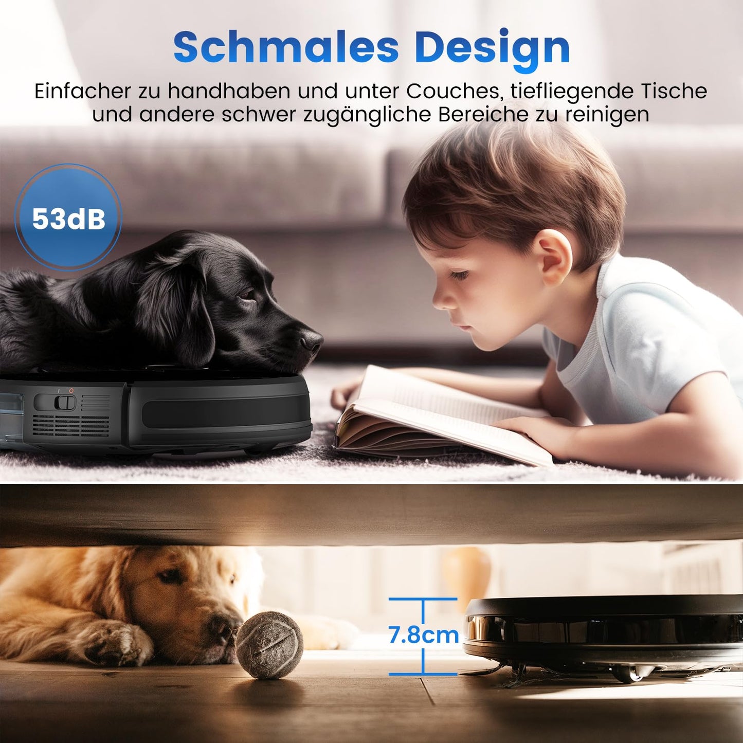 AIRROBO robot vacuum with mopping function, P30 vacuum robot with 3000Pa suction power, 120min runtime, sweep, vacuum, mop 3 in 1 robotic vacuum cleaner for pet hair, carpet, hard floor.