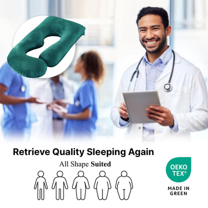 ALLOPERA Pregnancy Pillow, Full Body Maternity Pillow 57 inches, with Removable Washable Cover - Sleep Support for Legs, Back, Neck, Shoulder, HIPS, Belly, Velvet Cover (Dark Green)