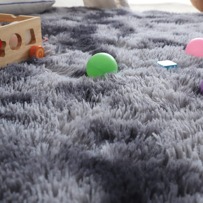 VOFUSHON Living Room High Pile Carpet, Shaggy Hallway Runner Modern Fluffy Soft Rug Large for Living Room Decor/Bedroom/Kids Room (80 x 150 cm, Dark Gray)