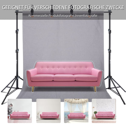 Potaeco Photo Background Stand, 2.8x3M Backdrop Stand Adjustable Photo Studio Support System with 6 Background Clips, 2 Sandbags and Carrying Bag for Portrait Product Photography, Wedding Parties