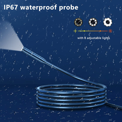 Endoscope camera with light, Colofree HD endoscope camera for phone Waterproof IP67 No WiFi No charging required Inspection camera Drain camera for Android & iOS (16.4 FT/5M)