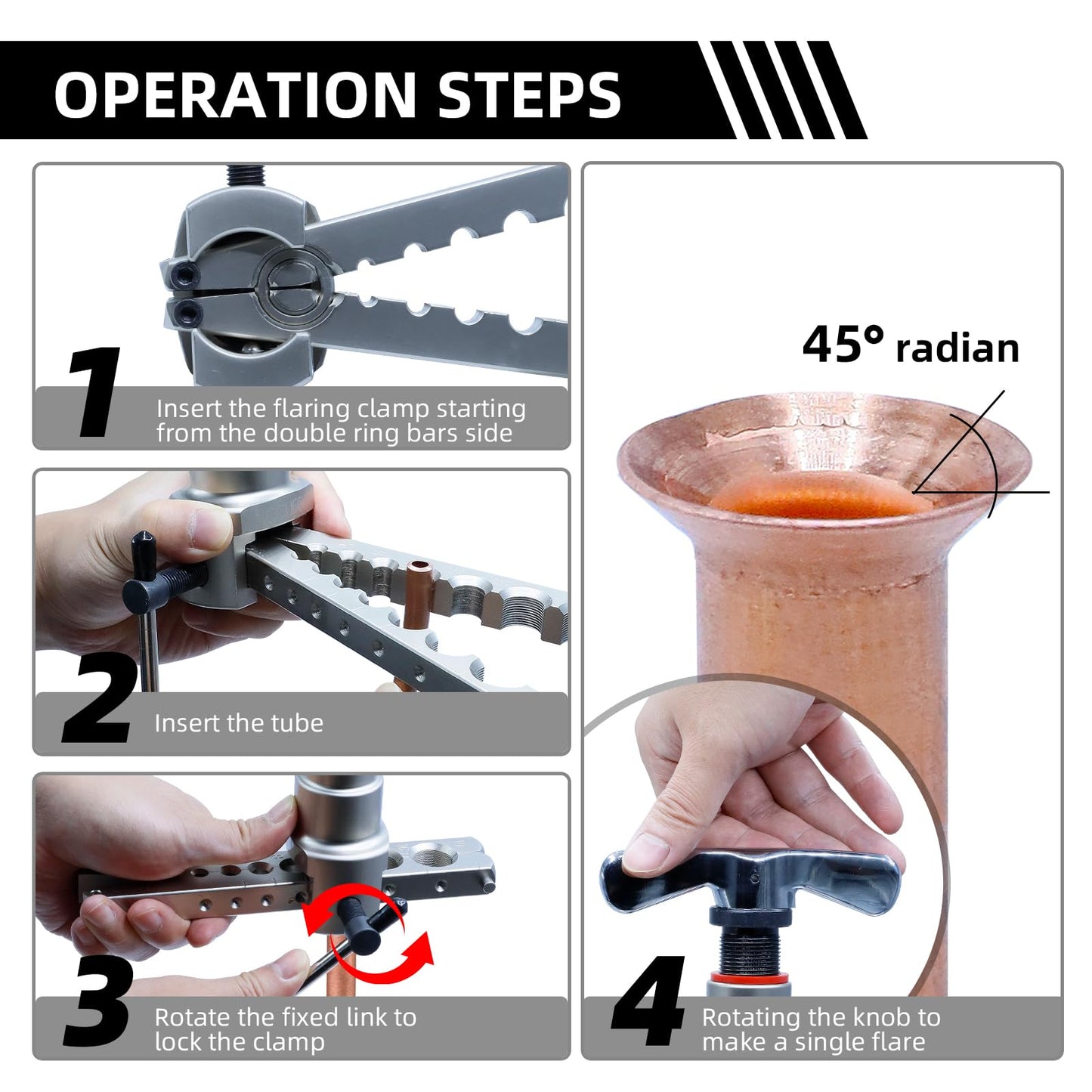 CCLIFE Metric Inch Flaring Tool Air Conditioning Flare Tool Flaring Tool for R407c/R410a with Tube Cutter | 5-19MM | 3/16"-3/4"