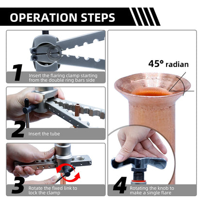 CCLIFE Metric Inch Flaring Tool Air Conditioning Flare Tool Flaring Tool for R407c/R410a with Tube Cutter | 5-19MM | 3/16"-3/4"