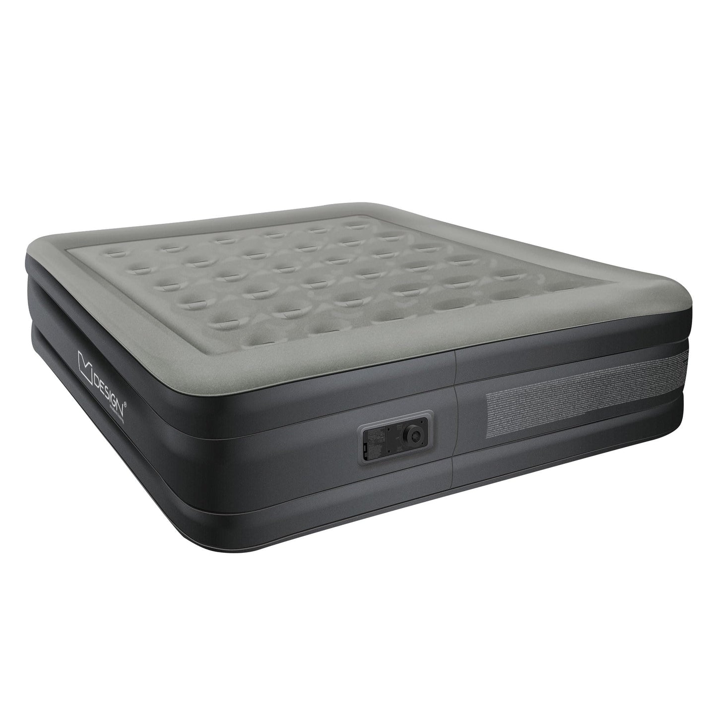 ML-Design air mattress for 2 people 203x157x47 cm Gray, TÜV certified, self-inflating air bed with electric pump 230V, inflatable mattress for camping, guest bed double bed + carrying bag.