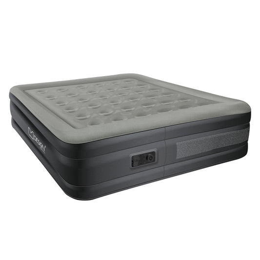 ML-Design air mattress for 2 people 203x157x47 cm Gray, TÜV certified, self-inflating air bed with electric pump 230V, inflatable mattress for camping, guest bed double bed + carrying bag.