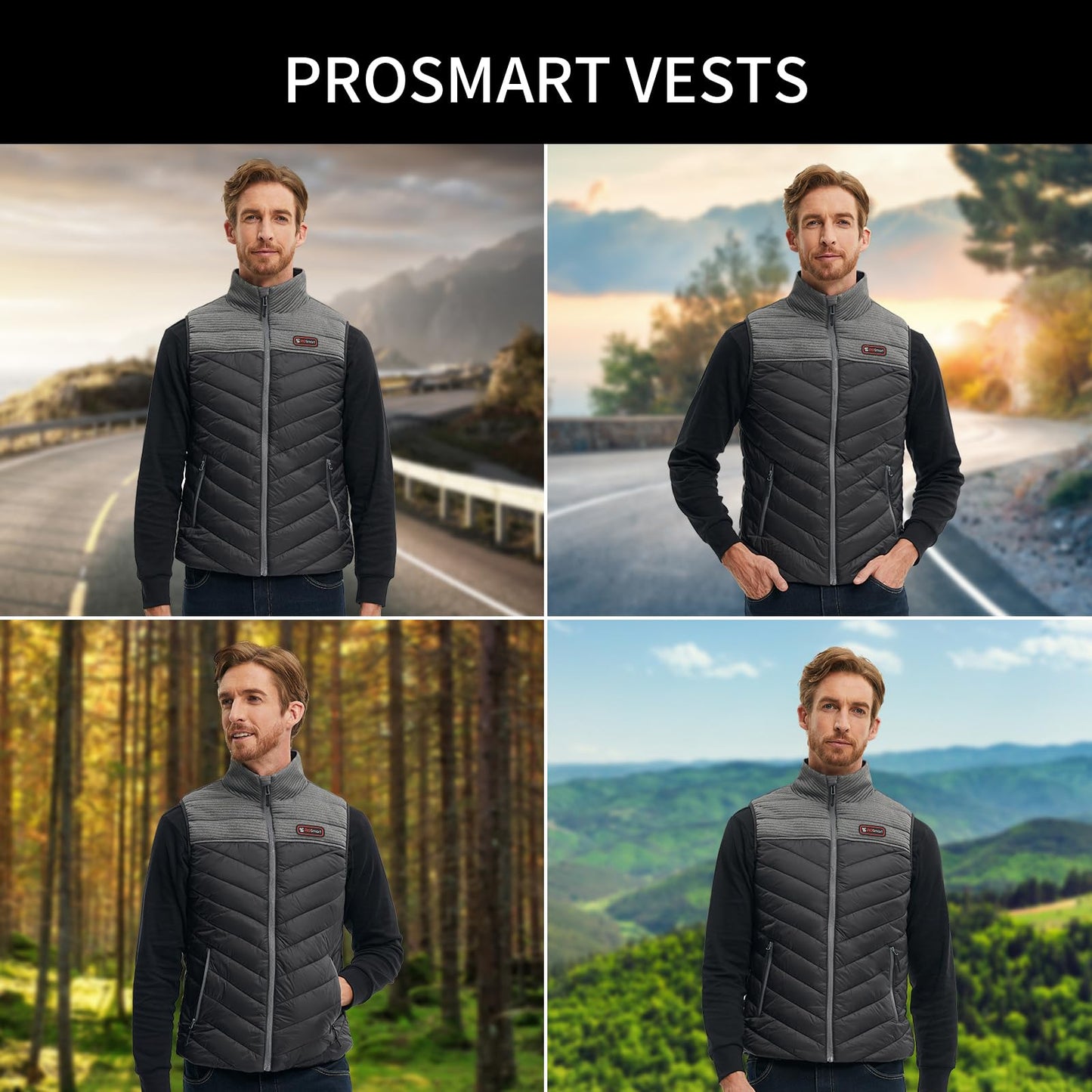 PROSmart Men/Women Heated Vest - Electric Heating Vest Lightweight USB Heated Jacket With 10000mAh Battery for Outdoor Skiing Hunting Motorcycle Camping (XL)
