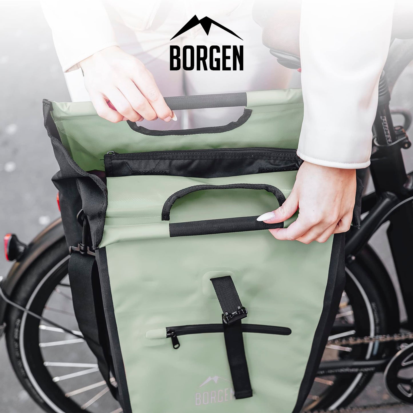 Borrow bike luggage rack bag with removable cooling insert - Can be used as a luggage carrier bag, bike bag, carry bag 23 liters