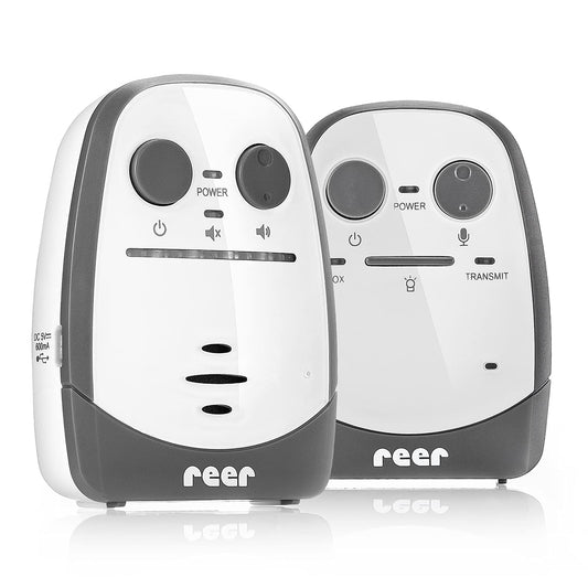 Reer Cosmo baby monitor from the inventor of the baby monitor, with night light, vibration alarm, and two-way talk function, white, 600m range, 50150.