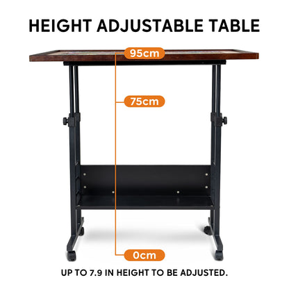 Becko US Jigsaw Puzzle Table Puzzle Board with Cover Puzzle Easel Tilting Table with Height Adjustment for Up to 1500 Pieces, Enclosed with 4 Wheels (Brown)
