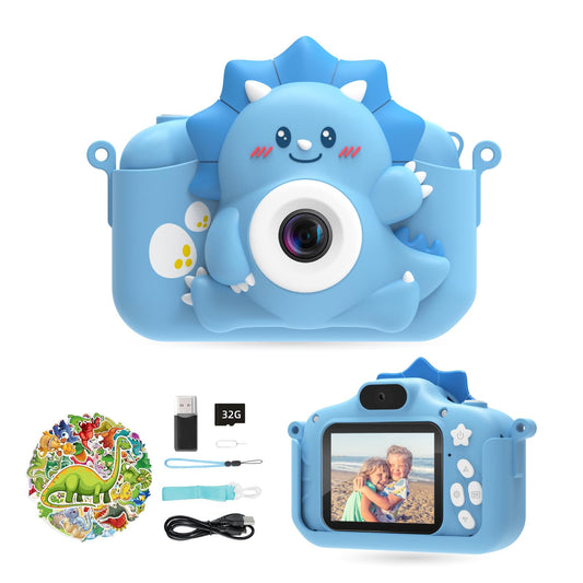 Children's camera, HiMont digital camera for kids with 32GB TF card & 2.0" screen, 1080P kids camera & selfie video camera, gifts for birthday Christmas, toys for 3-12 girls boys (Blue)
