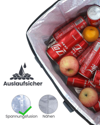 Kollea Cooler Bag - 30L Picnic Bag - Insulated Bag - Lunch Bag Keeps hot and cold, Leakproof, With carry straps, Multiple pockets - Ideal for travel, camping, BBQs, food transport