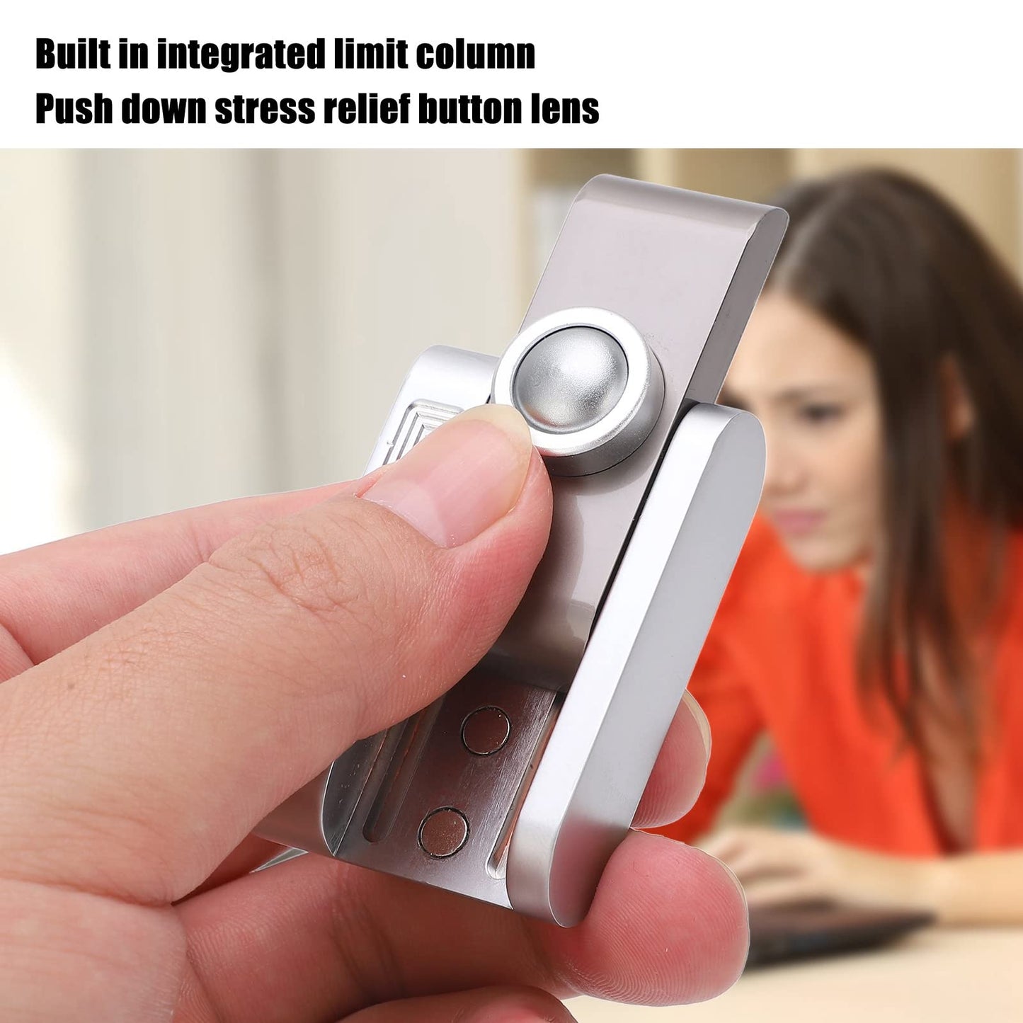 Dpofirs Fidget Slider Push Slider Fidget Clicker EDC Fidget Toys, camera-shaped ADHD push slider toy for adults, metal press, click, anxiety, stress relief, slider toy for office.