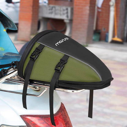 MOSISO Motorcycle Tail Bag, Multifunctional Waterproof Polyester Storage Saddle Bag, 10L Outdoor Sport Motorcycle Rear Seat Lightweight Tank Bag Tool Bag with Shoulder Strap, Army Green.