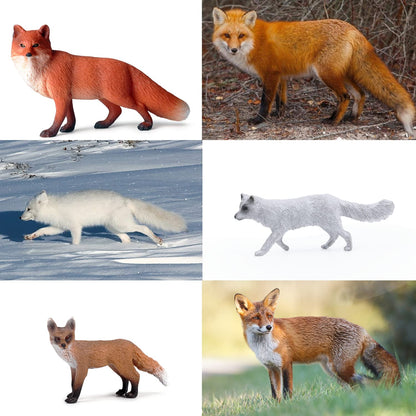 SIENON 8 Pieces Fox Toy Figures Arctic Fox and Red Fox Figures Set Fox Family Forest Animals Figures Forest Animal Figures Miniature Fox Animals Toys Cake Toppers for Forest Birthday Party