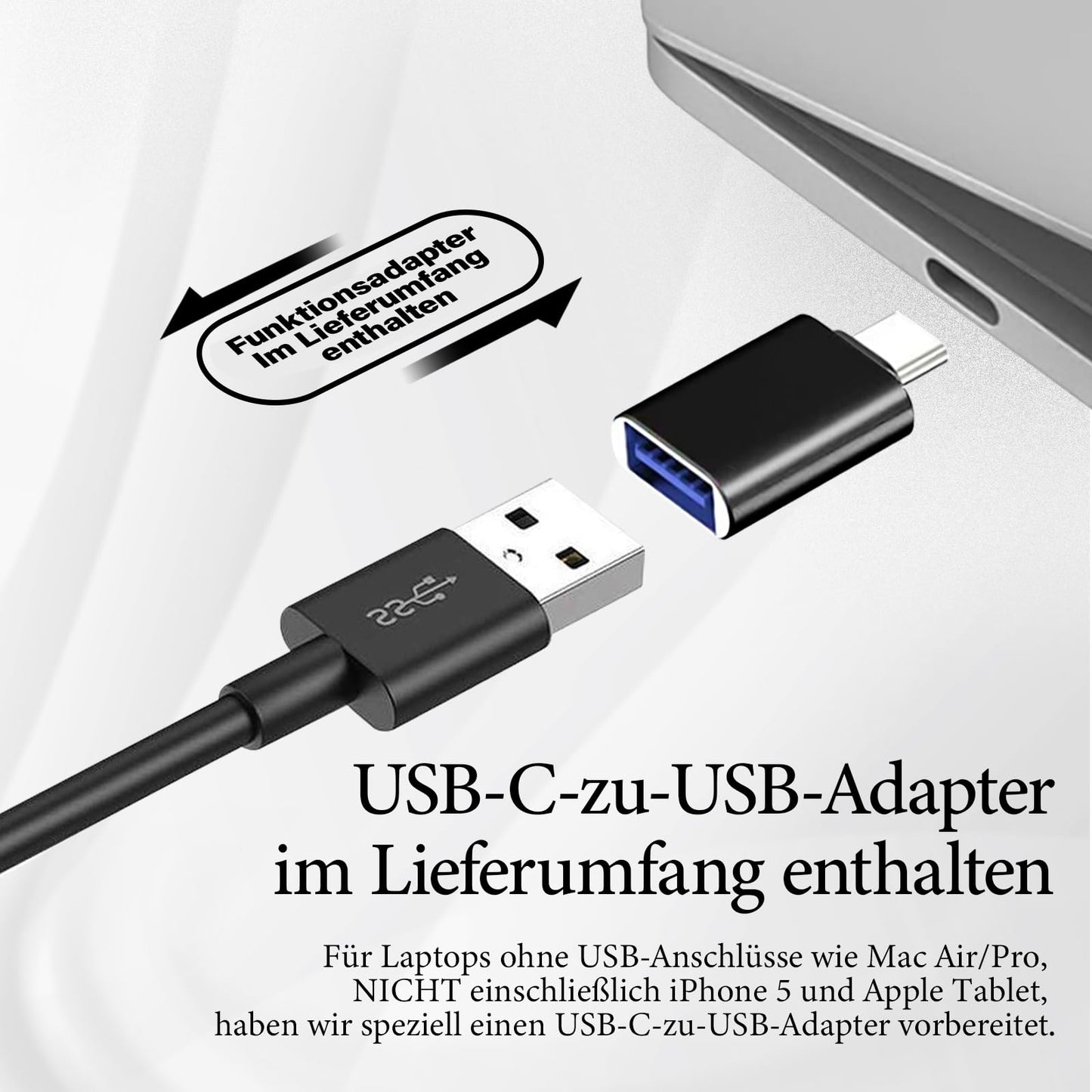 ADELGO PC speakers USB, portable computer speakers for desktop, laptop, mini soundbar speakers with clip-on design for monitor, plug and play