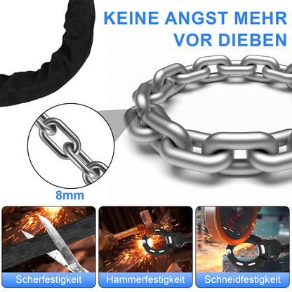 GuKKK E-Scooter lock, handcuff lock with key, bike lock for E-Scooter with rubber lock sleeve, 93CM, 1.46KG, high security lock ideal for scooters, bikes, and e-bikes, motorcycles