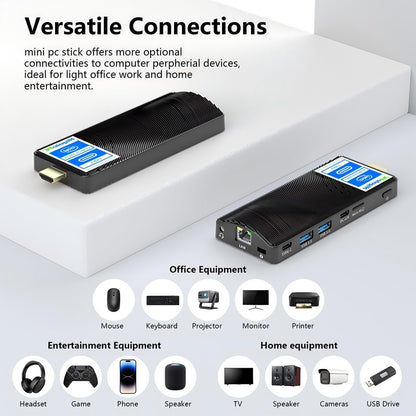 HEIGAOLAPC PC Stick Win 11 Pro, Celeron J4125 8GB DDR4 RAM 128GB eMMC Fanless Mini Computer, Dual WiFi 5.0/BT5.2/4K 60Hz/USB PD3.0 Business Office Industrial IOT Media Home Micro PC