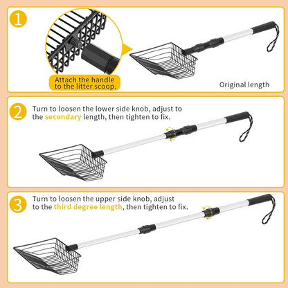 2pcs Chicken Coop Accessory Chicken Poop Scooper Adjustable Poultry Shovel for Cleaning Sieve Scoop for Chicken Coop Separating FECES and Debris from Sand Chicken litter Shovel Accessory