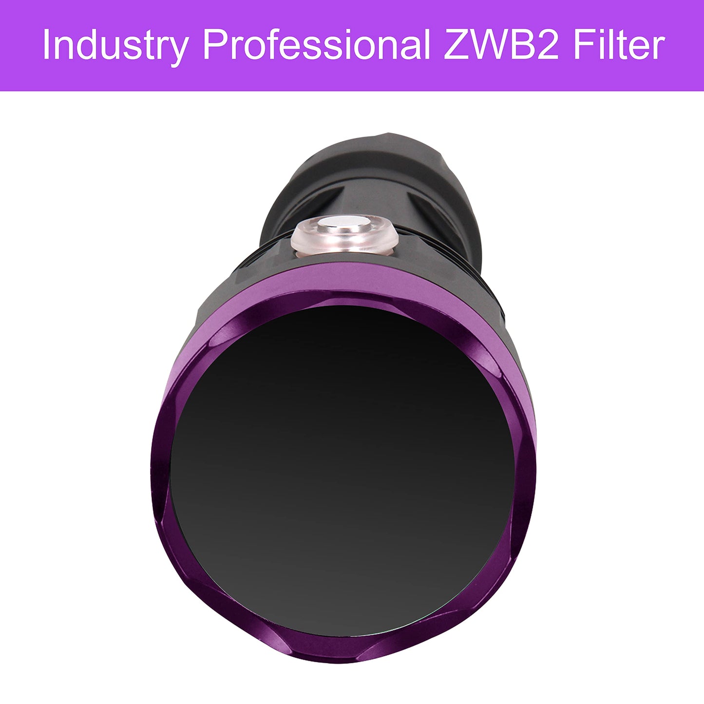 AHOME V30S UV 365nm flashlight [USB rechargeable] black light, ZWB2 filter, 3 high-performance ultraviolet LEDs, [5000mAh battery] and charging cable, for professional/commercial use.