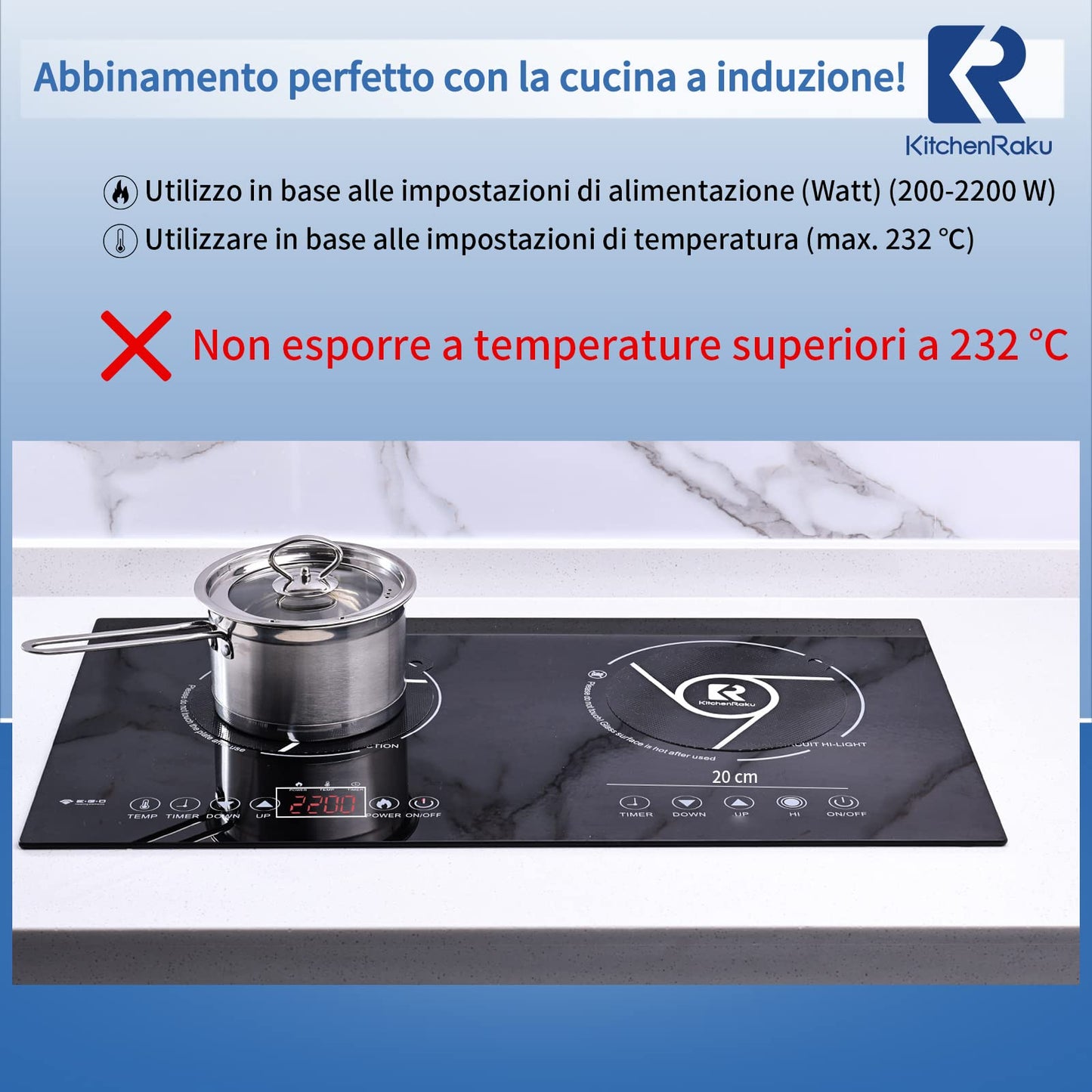 2 PIECES Induction Cooktop Mat - (magnetic) Cooktop Scratch Protector - for induction stove, multifunctional silicone mats for air fryers, microwave mat from KitchenRaku (Black, 20cm)