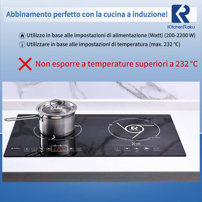 2 PIECES Induction Cooktop Mat - (magnetic) Cooktop Scratch Protector - for induction stove, multifunctional silicone mats for air fryers, microwave mat from KitchenRaku (Black, 20cm)