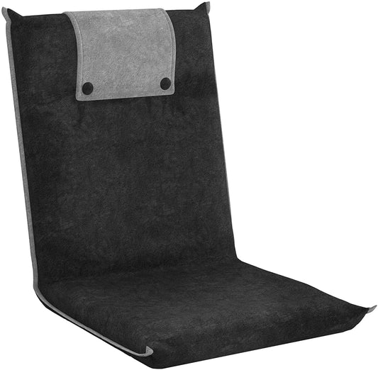 bonVIVO floor chair with backrest Easy II - seat cushion & outdoor relaxation chair for meditation, yoga, camping, or as a gaming chair for teenage relaxation (black)