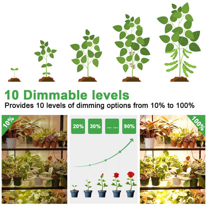 LED Plant Lamp 4PC, 540 LEDs Plant Light, 10 Brightness Levels Full Spectrum, 3 Light Modes Grow Light, Grow light with 3/9/12H Timer, for Indoor Plants, Succulents.