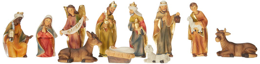 Riffelmacher 78462 - Nativity figures, set of 11, size of each figure 8 - 11 cm, made of polyresin, Christmas nativity scene, stable, decoration, Christmas, Advent.