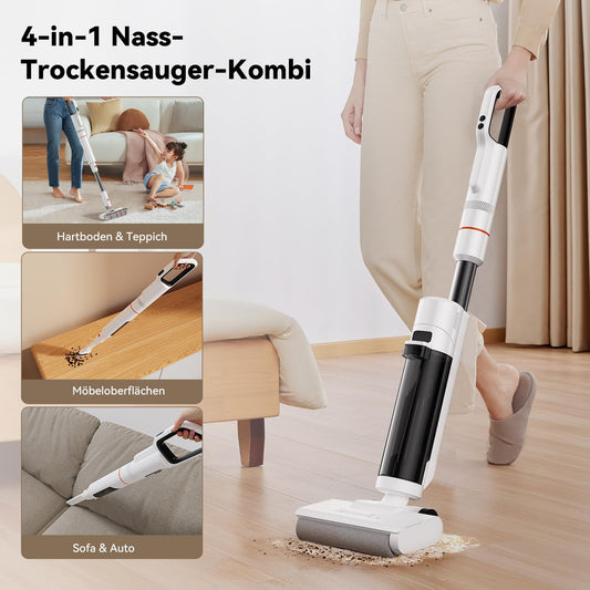 JONR ED20 Pro 4-in-1 Wet Dry Complete Vacuum, 17000 Pa suction power, self-cleaning and automatic drying with one click, Intelligent voice reminder