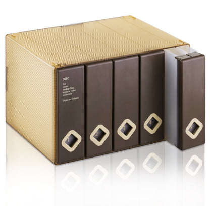 AhfuLife CD/DVD/Blu-ray Storage Boxes Colorful, DVD Box Space Saving Carrying Cases, CD Wallets for Car and Home up to 120 Discs Great for Gifts (Brown)