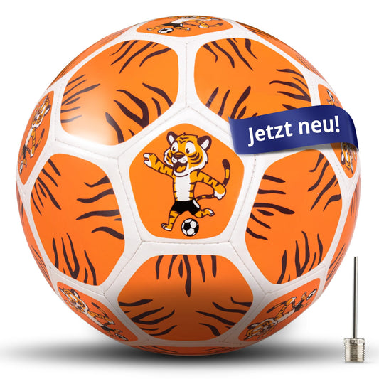 Soccer for kids I Soccer size 3 I Lightweight mini ball with tiger motif I Sturdy I Soft ball for 3 or 4 years old I Children's birthday party favor I Outdoor toy I Comes with ball needle