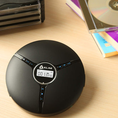 KLIM Discman - Portable CD Player with built-in battery - NEW - includes KLIM Fusion headphones Compact Mini Portable CD Player, compatible with CD-R, CD-RW and MP3 - Discman CD Player - Black
