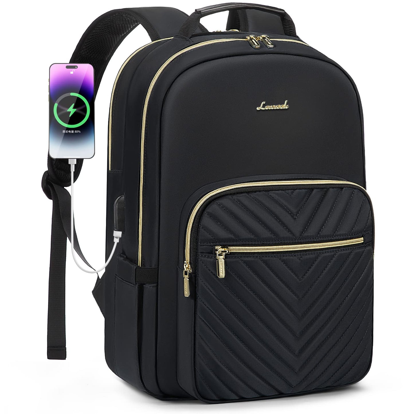 LOVEVOOK Backpack for Women, Large 15.6 Inch Laptop Bag Waterproof School Backpack for Girls Teenagers Daypacks Black, Elegant Backpack Work Bag for School College Travel.