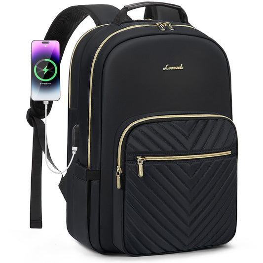 LOVEVOOK Backpack for Women, Large 15.6 Inch Laptop Bag Waterproof School Backpack for Girls Teenagers Daypacks Black, Elegant Backpack Work Bag for School College Travel.