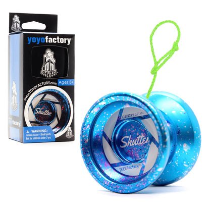 YoYo Factory Shutter yoyo - Unresponsive professional yoyo made of full metal - Sleeping yoyo with ball bearing - Used by world champion Gentry Stein - Toy for kids & adults - Galaxy-themed