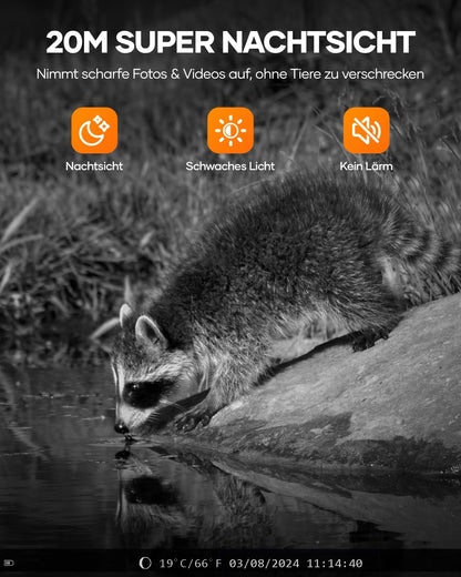 Assark trail camera with phone transmission app, 48MP 30fps WIFI solar trail camera with motion sensor night vision, rechargeable 2000mAh lithium battery, 0.2s trigger, IP66 waterproof.