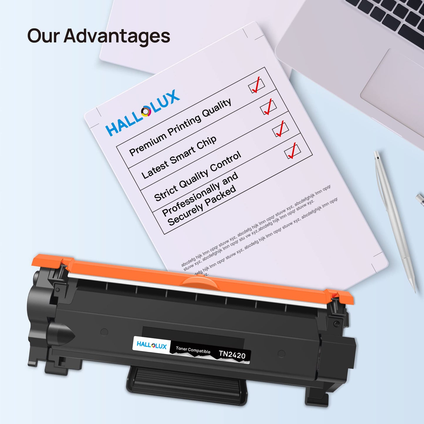 TN2420 TN2410 Toner Cartridge Compatible for Brother MFC-L2710DW MFC-L2710DN HL-L2350DW HL-L2375DW DCP-L2530DW HL-L2310D HL-L2370DN MFC-L2730DW for Brother TN-2420 TN-2410 (2 Black, 2-Pack)